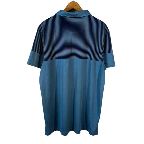Head Golf Men's Short Sleeve Golf Polo Shirt Striped Blue Size XXL - Picture 2 of 7
